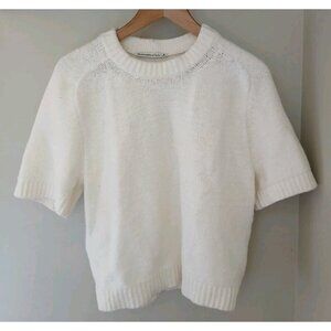 Abercrombie & Fitch Textured Knit Short Sleeve Sweater